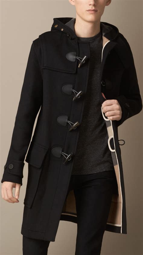 Lyst Burberry Double Faced Wool Duffle Coat In Black For Men