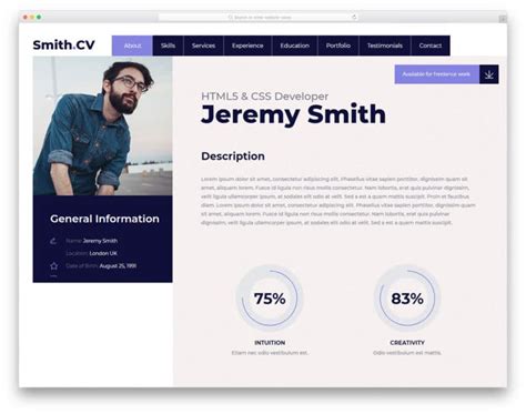 35 Best Free Personal Website Templates For Professionals 2021