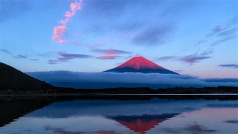 日本、富士山、夜、空、湖、反射、青 壁紙 1920x1080 フルhd 壁紙ダウンロード Jabest Wallpapernet