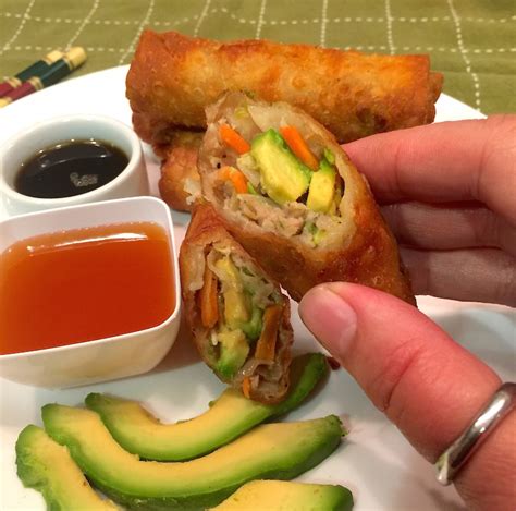 Wet the edges of the wrapper. Avocado Egg Rolls for #SundaySupper | My Imperfect Kitchen