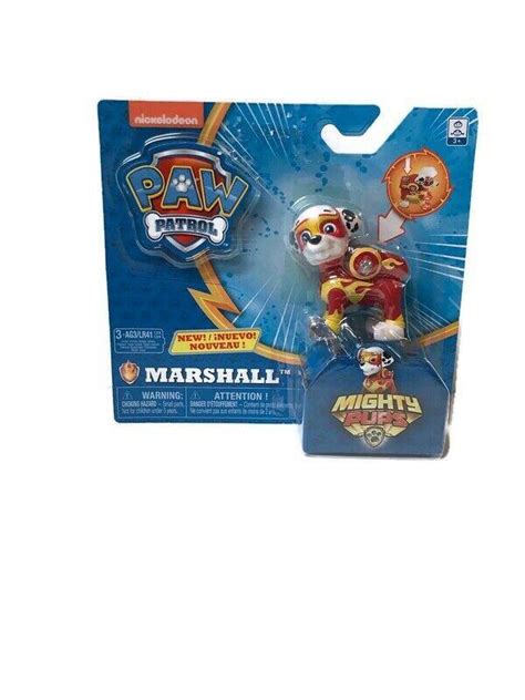 Paw Patrol Mighty Pups Marshall Exclusive Figure Light Up Badge And