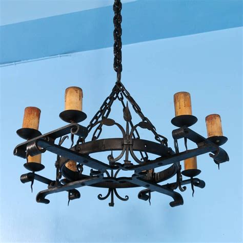 Rustic Iron Chandelier Rustic Iron Rope Wrapped Chandelier Shades