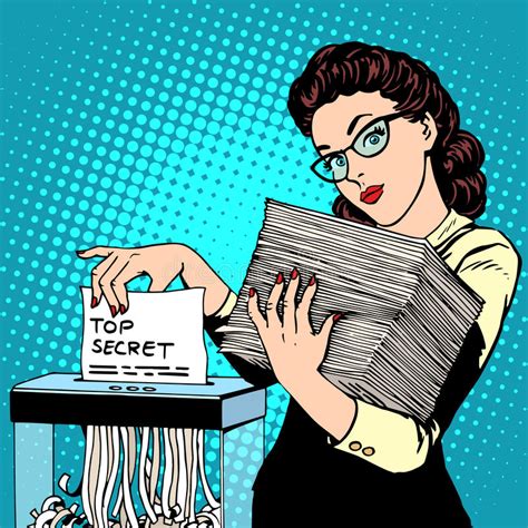 paper shredder top secret document destroys  stock
