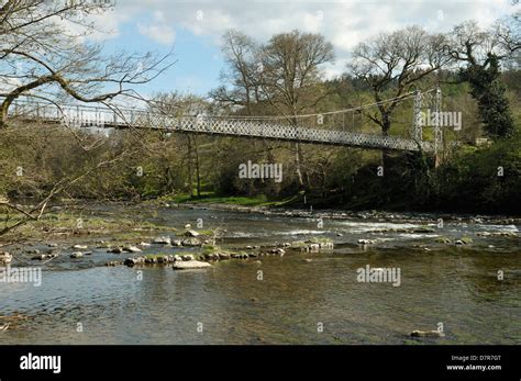 Lady Milfords Suspension Bridge Over The River Wye Near Llanstephen