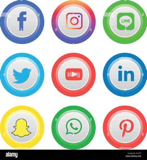 Social Media Icons Set Logo Vector Illustrator Background Stock Images