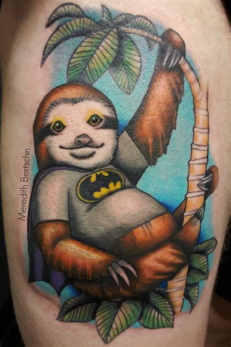 Adorable Sloth Tattoo By Meredith Bertschin At Tattooed Heart Studios