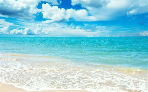 Blue Ocean Sea Horizon Sky Clouds Hd Wallpaper Wallpaper Flare