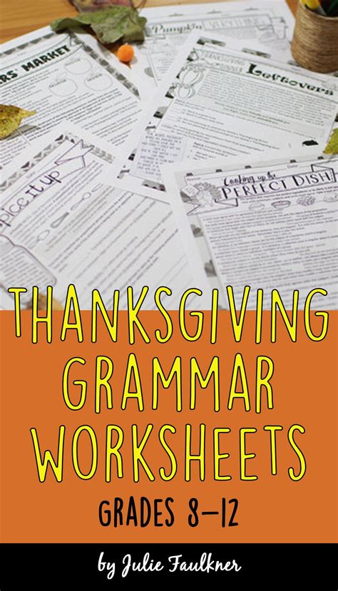 Thanksgiving Grammar Worksheets Middle School English High School English Thanksgiving
