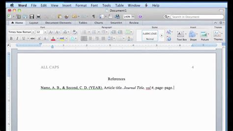 Apa Format In Word For Mac Youtube