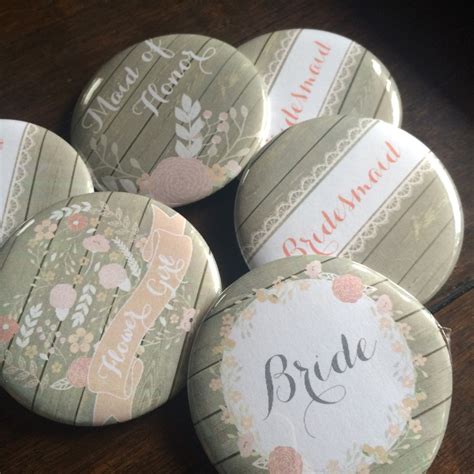 Bridal Party Pins Wedding Party Pins Name Tags Bridal Etsy