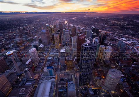 Aerial Photo | Calgary City Skyline at Dusk