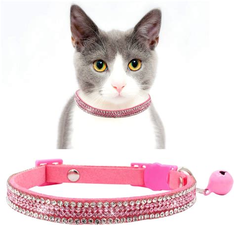 Teemerryca Bling Cat Collars With Bell Pink Breakaway