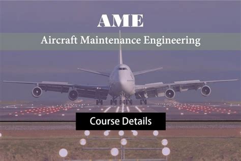 Aircraft Maintenance Engineering Course Details Career Guidance