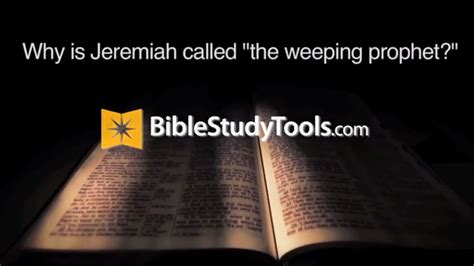 Why Is Jeremiah Called The Weeping Prophet Youtube