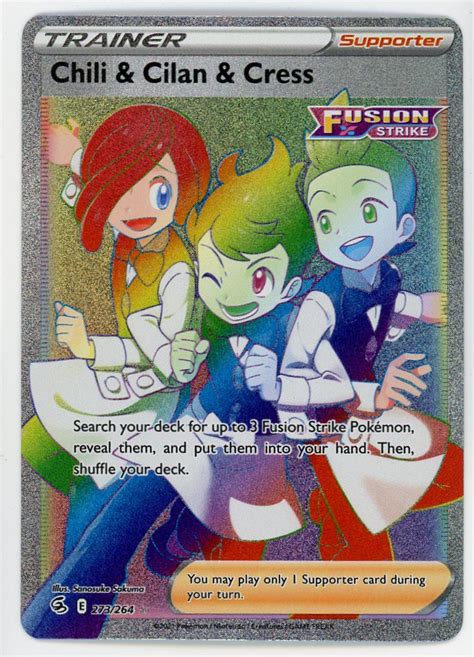 Pokemon Chili Cilan Cress 273264 Fusion Strike Full Art Card