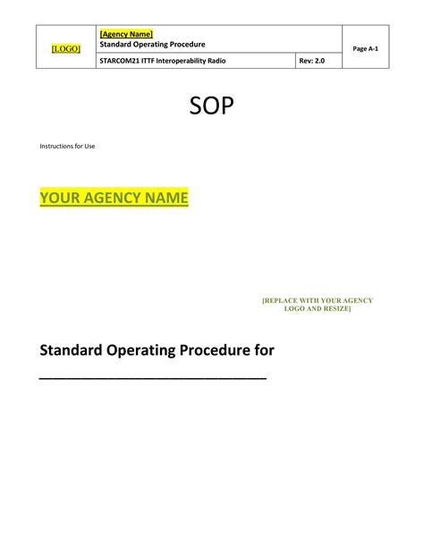 How To Create An Sop Standard Operating Procedure Template