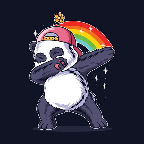 The Dabbing Panda In A Flowery Hat 2133913 Vector Art At Vecteezy