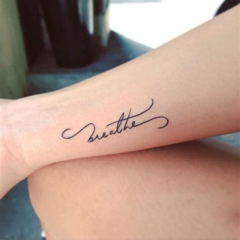 Breathe Letter Tattoo On Wrist Wrist Tattoos For Women Wrist Tattoos Words Enough Tattoo