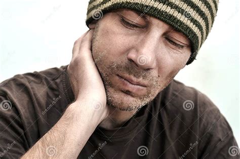 Man With Swollen Face Suffering From Toothache Stock Photo Image Of