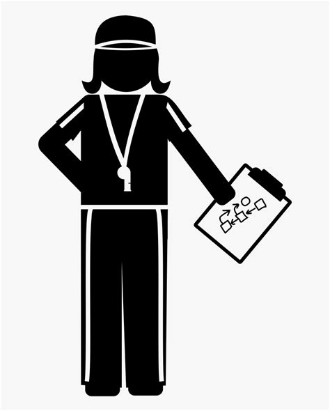 Black And White Referee Icon - Sports Coach Icon Png , Free Transparent ...