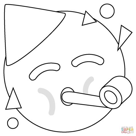 Desenho De Emoji De Cara De Festa Para Colorir Desenhos Para Colorir