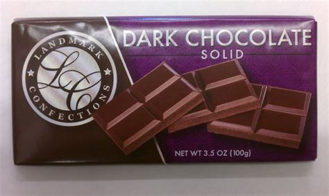 Landmark Confections Dark Chocolate Solid Bar 35 Oz Pack Of 6