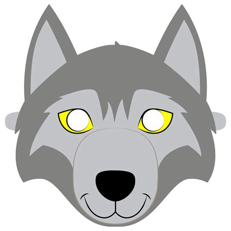 Printable Wolf Mask Printable Masks For Kids Wolf Mask Wolf Free