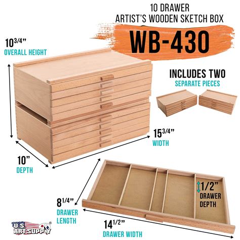 Wooden Desk Organizer Wood Storage Box Storage Drawers Storage Area Craft Storage Art