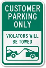 Customer Parking Only Sign Pictures