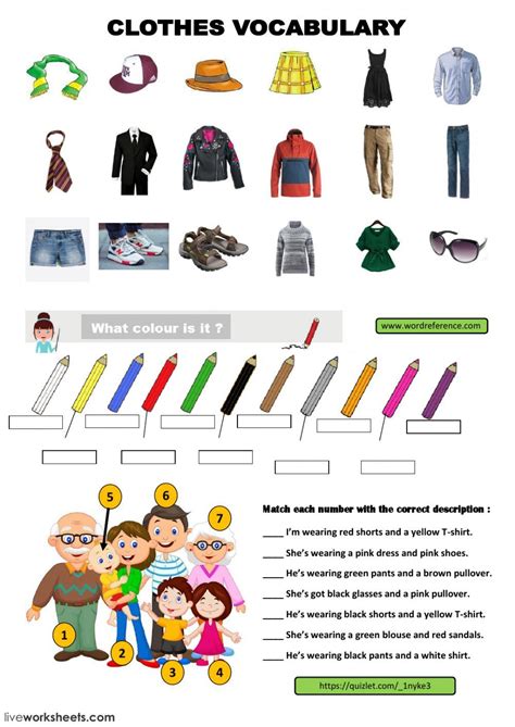 clothes vocabulary interactive worksheet photos