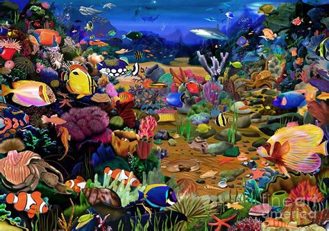 Coral reef painting by ana bikic #coralreef. Coral Reef by MGL Meiklejohn Graphics Licensing in 2020 ...