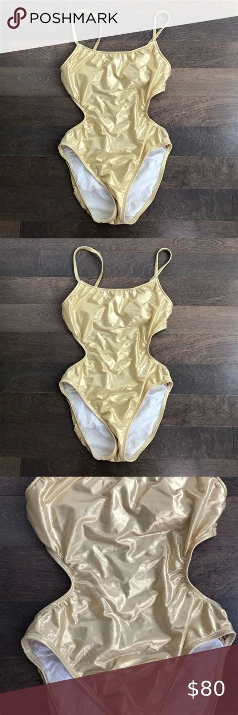 Nwot Sexy Metallic Gold One Piece Bathing Suit In 2022 Shop Bathing