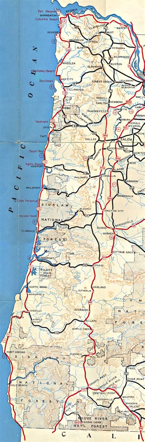 Road Map Of Oregon And Washington