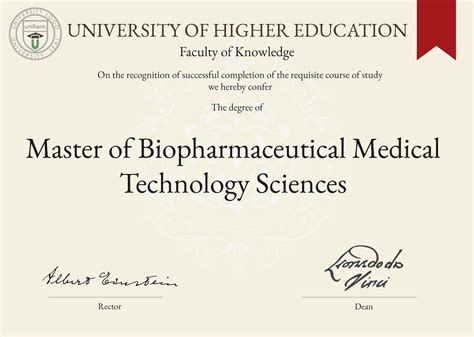 Master Of Biopharmaceutical Medical Technology Sciences Mbmts Unirank