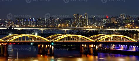 The Night View Of Hangang Bridge Is Wonderful 9667054 Stock Photo At