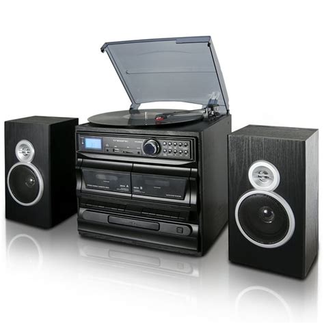 Trexonic 3 Speed Turntable With Cd Player Dual Cassette Player Bt Fm