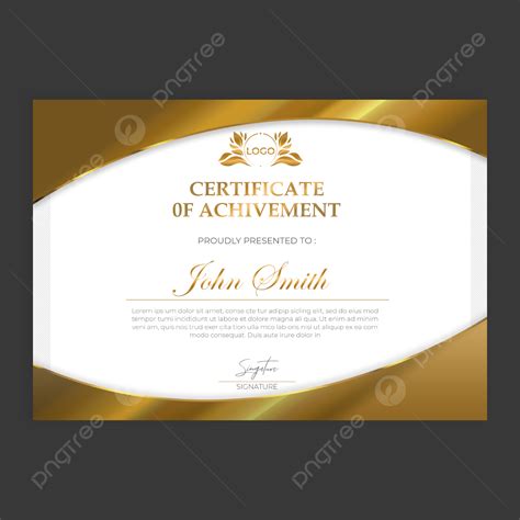 Premium Golden Certificate Template With Geometric Style Template