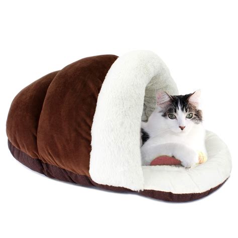 Aspca Cozy Brown Slipper Pet Cave Bed Click Image For More Details