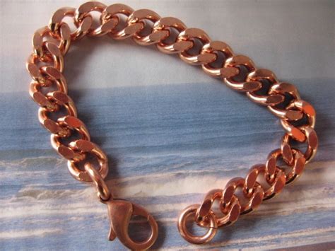 Mens 8 Inch Solid Copper Bracelet Cb670g 716 Of An Inch Wide