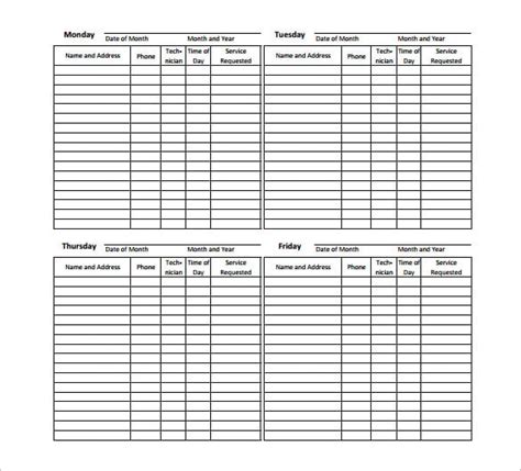Appointment Schedule Templates 11 Free Word Excel And Pdf Formats