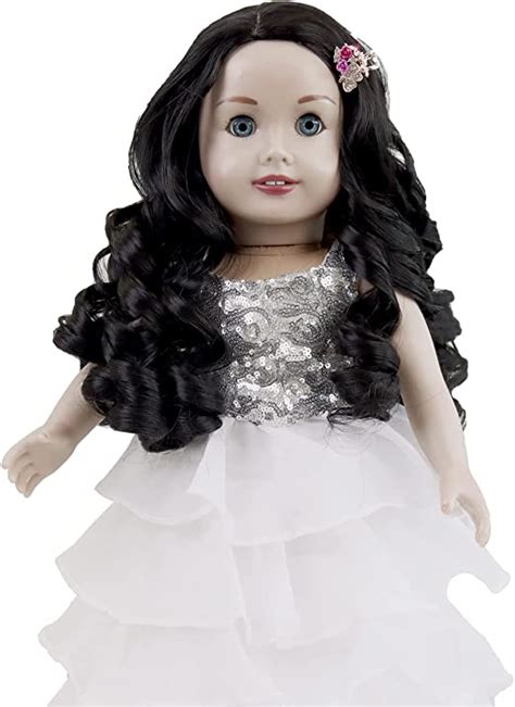 Muziwig Doll Hair Wig For 18 Inches Doll Girls T Black
