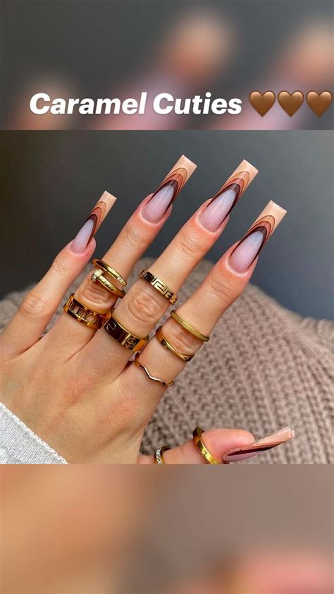 Caramel Cuties 🤎🤎🤎 Acrylic Nails Nail Designs Nail Colors