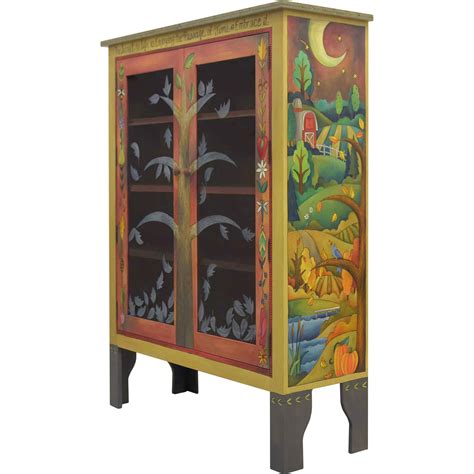 Sticks Bookcase With Glass Doors Bcs005 013927 Artistic Artisan