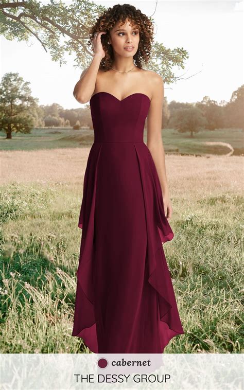 Wine Or Deep Burgundy Bridesmaid Dresses Are Timeless And Romantic
