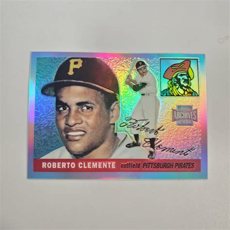 2001 Topps Archives Reserve Roberto Clemente 17 Rookie Reprint Chrome Refractor Ebay