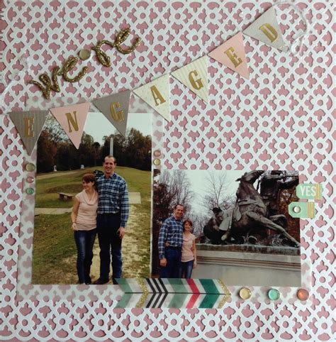 2 Photo Engagement Layout Bazzill Cardstock Chipboard Letters