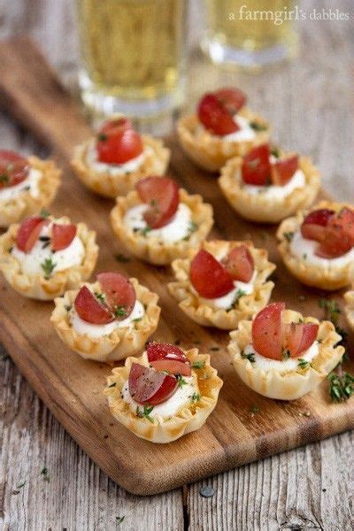 Mini Phyllo Cups With Whipped Goat Cheese Grapes And Thyme By A