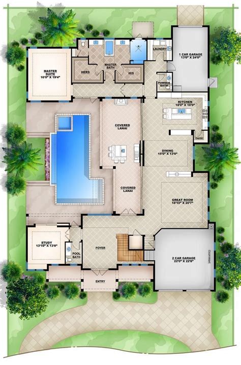 Hpm Home Plans Home Plan 009 4417 Pool House Plans Florida House