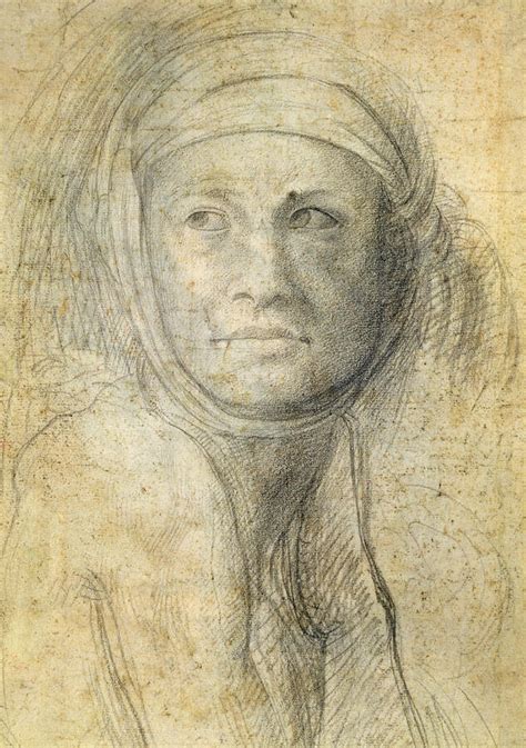 Head Of A Woman Drawing By Michelangelo Buonarroti