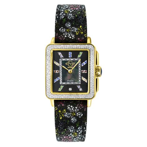 Womens Padova Gemstone Floral Leather Mother Of Pearl Dial Watch World Of Watches